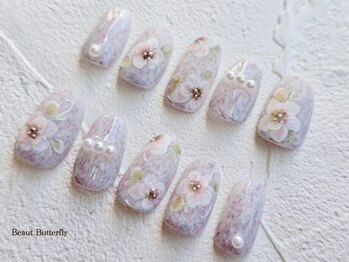 ネイルサロン スクール ビュートバタフライ 相模大野店(BEAUT BUTTERFLY)の写真/美しさを引き出し、指先から自信あふれる仕上がりに♪高い技術から織り成される珠玉の作品の数々は圧巻！！