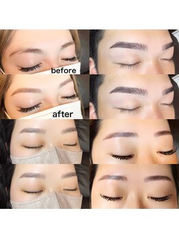アサンタネイル(Asante nail)の写真/【美眉/パリブロウリフト】プロが骨格に合わせた眉をご提案！理想の眉毛に◎SETメニューも大人気☆