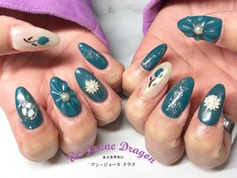 【自爪ネイル】ターコイズネイル