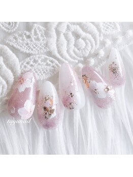 パラジェル手書き桜ネイル