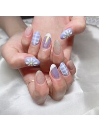 【フラワー×チェック】