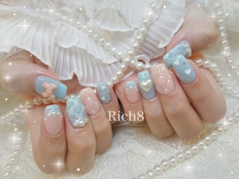 ネイルアンドまつげエクステ リッチエイト 原宿店(Rich8)/チェック×キルティングネイル