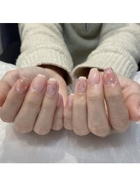 チーク×リボンネイル