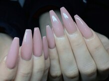 ネイルズバー 新宿店(Nails Bar)/くすみピンクのロングネイル