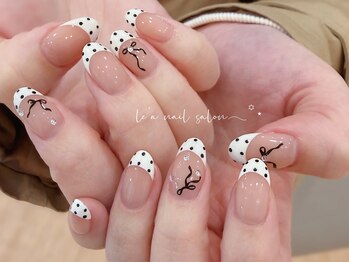 ドットフレンチ×リボン
