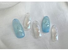 スピードネイル アンド アイ 宮交シティ店/#87 【バブルネイル×オーロラ】