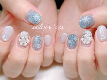 ネイルトップエクル(nail top E CRU)/ホワイトブルークリスマス