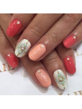 クリスタルネイル ボンベルタ橘店(CRYSTAL NAIL)/ガーリーネイル