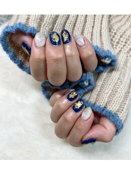 はあとねいる 宇都宮御幸ヶ原店/成人式ネイル、金箔デザイン