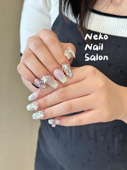 ネコ(Neko)/埋め尽くし 紫ネイル