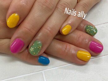 ネイルズアリー 立川店(Nails ally)/マルチカラー×星