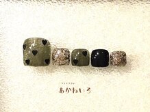 ネイルサロン あかねいろ/秋冬フット　シースルーハート