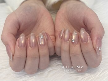 アリューミー 南青山店(Allu.Me)の写真/SNSでも話題の大人気design◇艶々マオジェルワンカラー◇"うる艶×透明感"でナチュラル可愛いネイルを♪