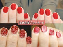 マニエネイル(mani e nail)/情熱レッドのワンカラー