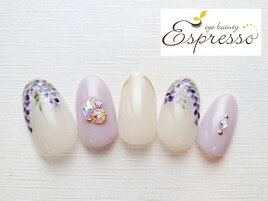 押し花 藤ネイル パープルネイル