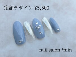 定額　リボン×ミラーネイル