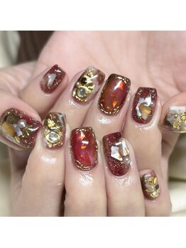 ソラール(SOLAR)/赤系☆ニュアンスネイル