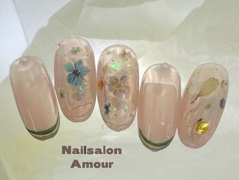 アムールユシマテン 上野湯島店(Amour)/キラキラ春夏のネイル¥7980