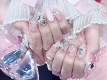 モカ 京橋(moca)/【Akari】ピンク冬ネイル