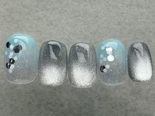ネイルメゾン 天神店(NAIL MAISON)/水色ホログラムマグネット￥5000