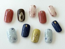 ネイルサロン クイール 小山店(NAIL SALON QUILL)/小花アート×初夏色ワンカラー
