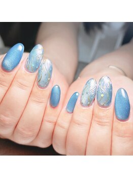 涼しげ星空ネイル