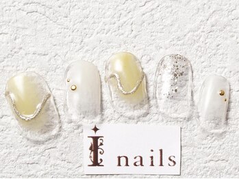 アイネイルズ 梅田店(I nails)/ぷっくりニュアンスラメ