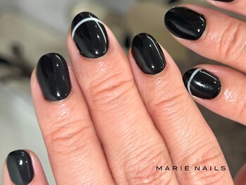 マリーネイルズ 横浜店(MARIE NAILS)/ワンカラー 細ライン 0322b