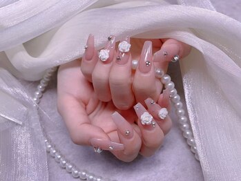 スノーネイルサロン 新宿店(Snow nail salon)/バラ/ストーン