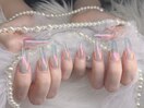 夏　クリアネイル　オーロラ