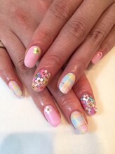 ネイルサロン ドレリッチ 大宮店(drerich)/マットチェックホロフラワー