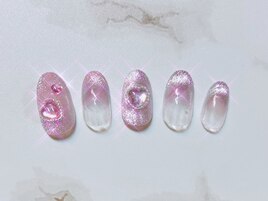 ハートストーンマグネットネイル
