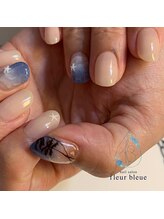 フルール ブルー(fleur bleue)/やしの木と水面柄