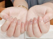 クーアネイル(kuua nail)/水色フレンチ　ちぐはぐ　　*