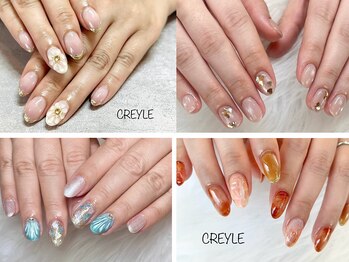 クレイル(CREYLE)の写真/【100種類以上のデザインから選べる定額コース¥6950】季節やトレンドを取り入れたネイルで指先オシャレに☆