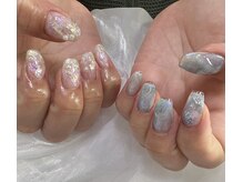 ルポネイル 高円寺(repos nail)/ニュアンス　クリア　キラキラ