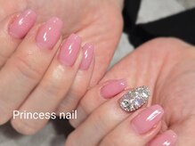 プリンセスネイル(Princess nail)/ピンクストーン埋め尽くし8,600