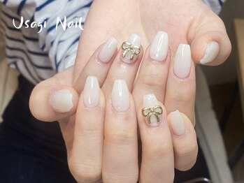 ウサギネイル 新大久保店(usagi nail)/マグネットフレンチ秋可愛い