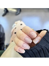 ヌーディー/ピンク/透け感