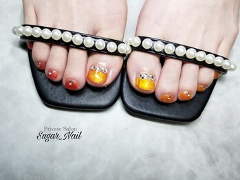 シュガーネイル(sugar nail)/オレンジマグネットネイル