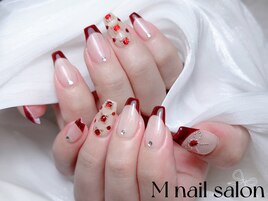 赤フレンチネイル