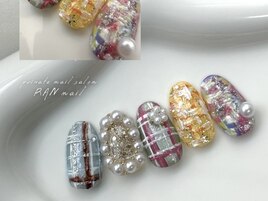 カラフルツイードネイル