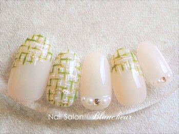 ネイルサロン ブランシュール(Nail Salon Blancheur)/オリーブのツイードネイル