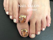 ネイルサロン グリッター(NAIL SALON glitter)/べっ甲フットネイル