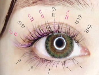 アイラッシュサロン ヴェリィ(VERRY.)/ピンクパープル&フラット下睫毛