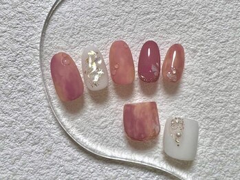 桃ネイル/フルーツネイル　