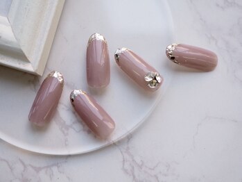 ネイル スパ ココプラス(Nail spa Cocoplus)/ガラスフレンチブライダルネイル