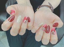 レイラ ネイルサロンアンドスクール(Leyla nailsalon&school)/nn18 ボルドータイダイ