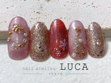 ネイルアトリエルカ(nail atelier LUCA)/O-20　ピンククリスマスネイル