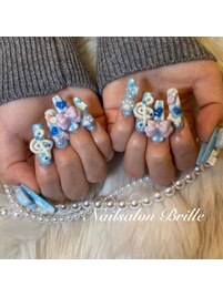 青ゴテゴテネイル